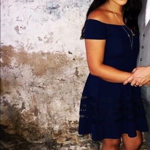 Francesca’s navy blue dress